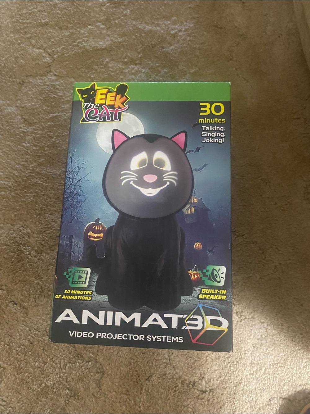 EEK the Cat Black Halloween Animatronic Projector - Animated Video Decor